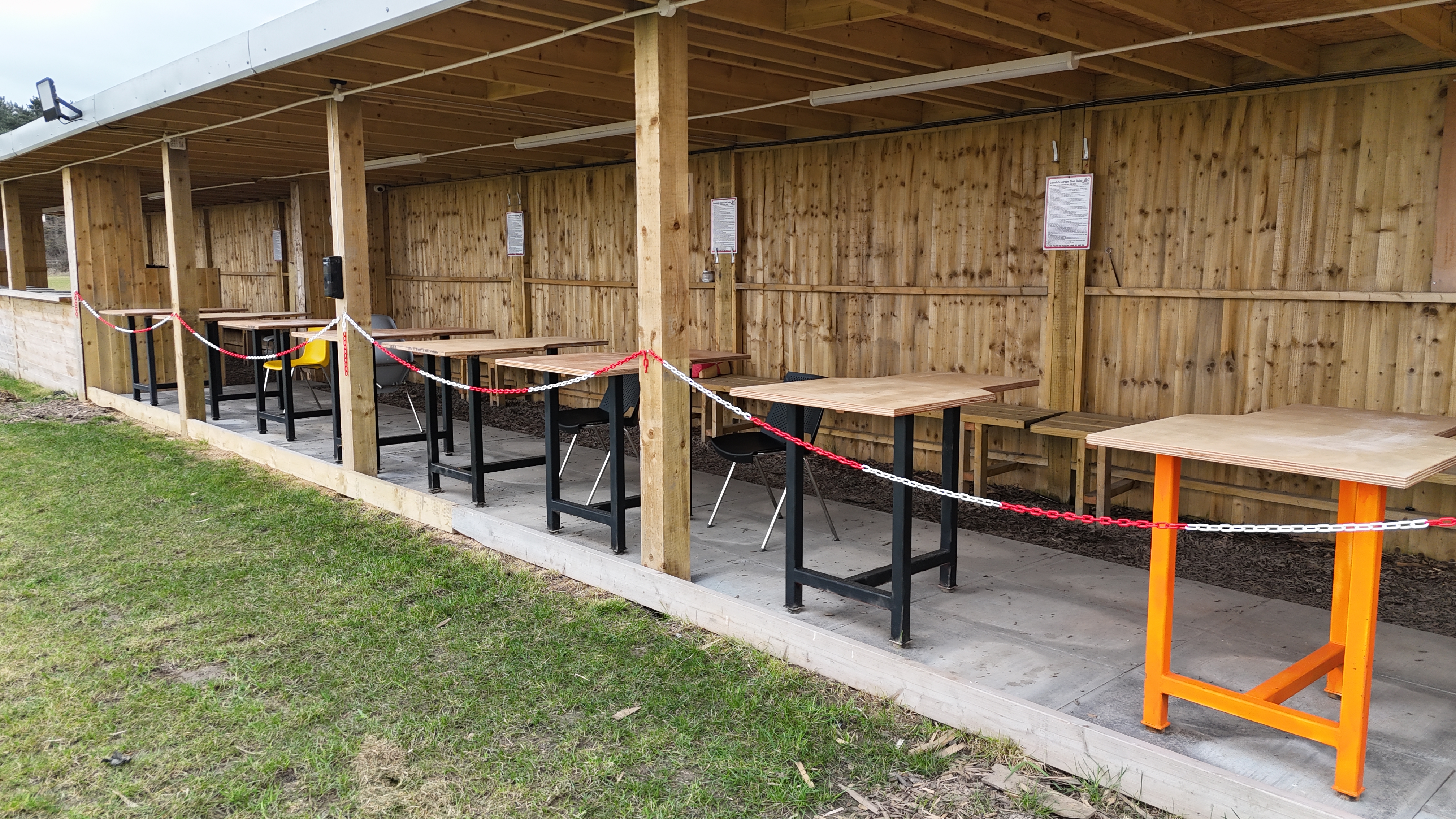 Benchrest shooting facilities at Camelots Air Rifle Club